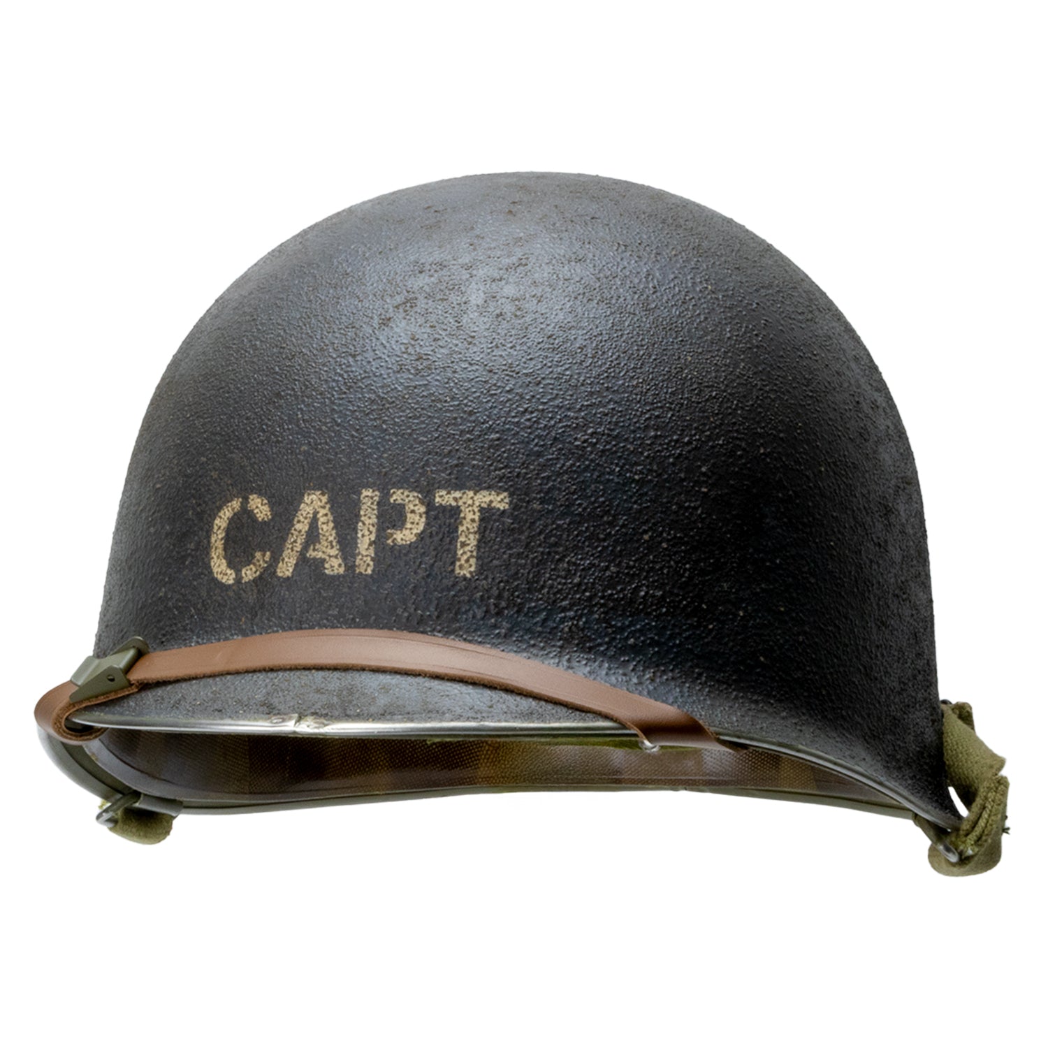 US M1 WW2 Helmet - Battle Battered - USN Captain