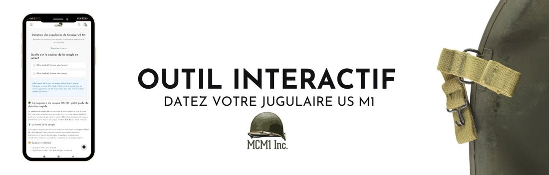 Bannière de l'article de blog sur l'outil interactif de datation de jugulaire de casque US M1