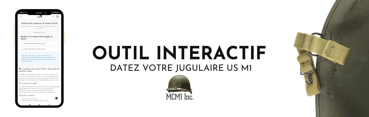 Bannière de l'article de blog sur l'outil interactif de datation de jugulaire de casque US M1