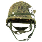 Casque M1 Vietnam LZ X-RAY - Vue de face et sa tête de mort