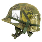 Casque M1 Vietnam LZ X-RAY - Vue de profil gauche et sa death card