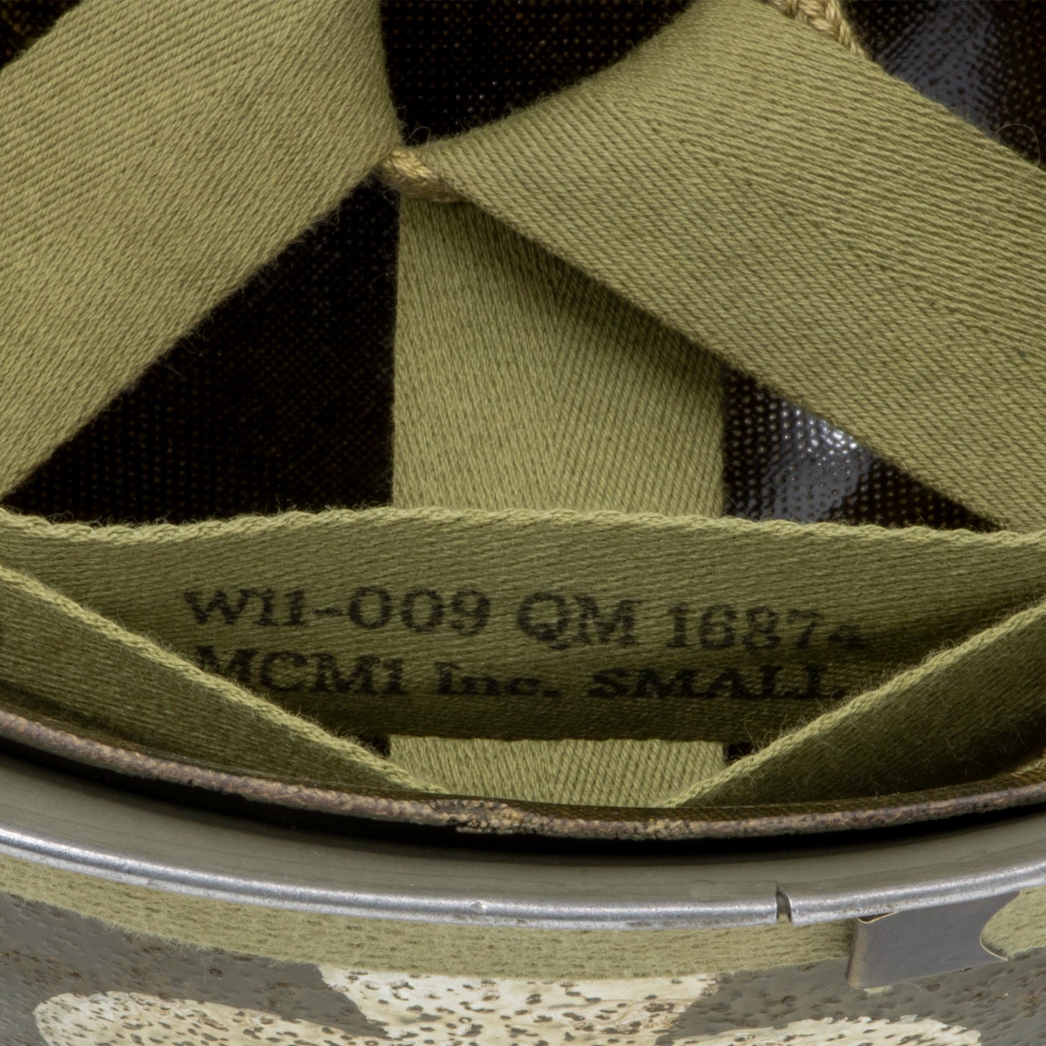 Casque complet Battle Battered 3rd ID 7th Infantry Regiment 1st Battalion 1st Lt vue du marquage du neck band SMALL.