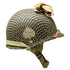 Casque complet parachutiste version Battle Battered 506th PIR Market Garden vue du côté droit avec son as de pique