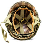 Casque complet parachutiste Battle Battered 506th PIR Market Garden liner en fibre remonté en version parachutiste