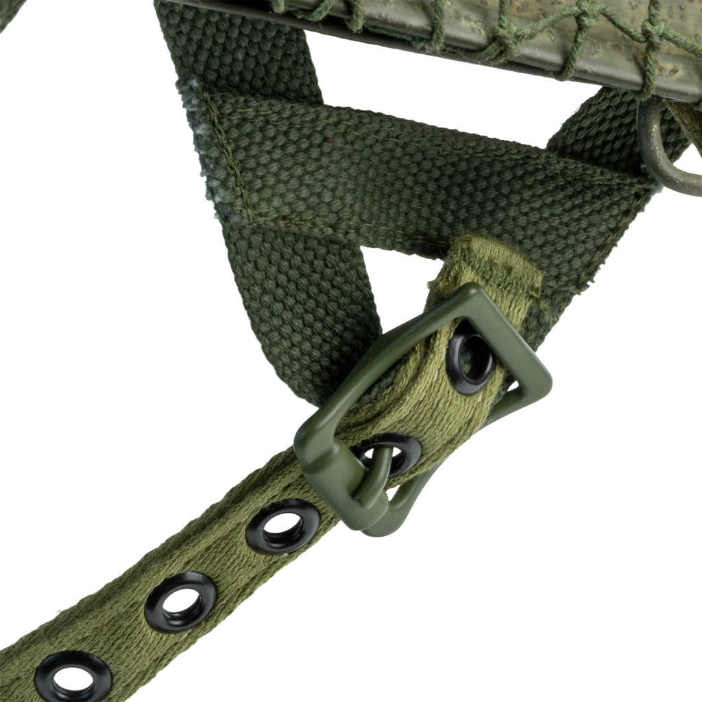 Casque complet parachutiste version M1-C Market Garden de NCO du 506th PIR de la 101st Abn vue du A Yoke Westinghouse OD7