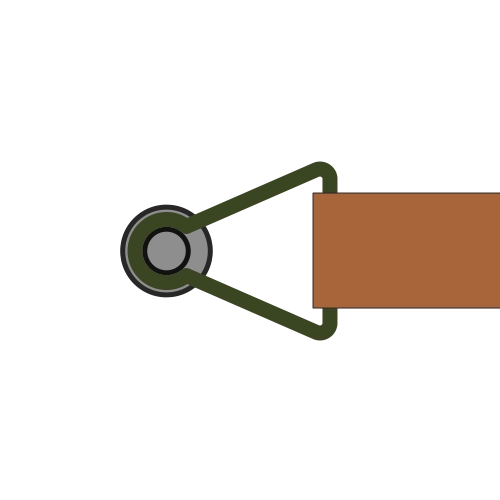 Image d'illustration du crochet de jugulaire en cuir de liner US M1 peint en vert.