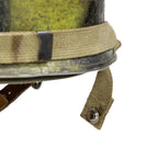 Casque Complet Parachutiste 509th PIB gros plan du bouton pression nickelé