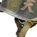 Casque Complet Parachutiste 509th PIB gros plan du pontet demi lune M2