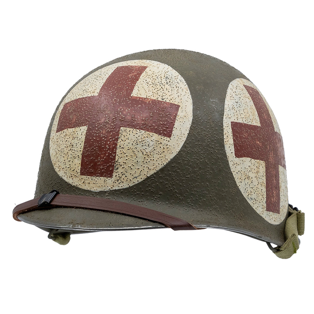 Casque Complet Infanterie Pattes Mobiles Battle Battered Mon Casque M1 Combat Medic 4 Panneaux vue avant 3/4.