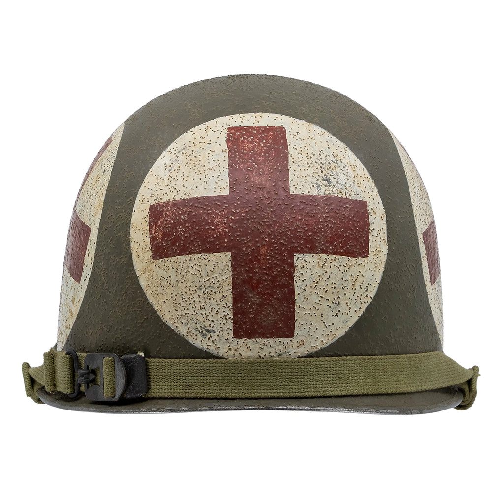 Casque Complet Infanterie Pattes Mobiles Battle Battered Mon Casque M1 Combat Medic 4 Panneaux vue arrière.