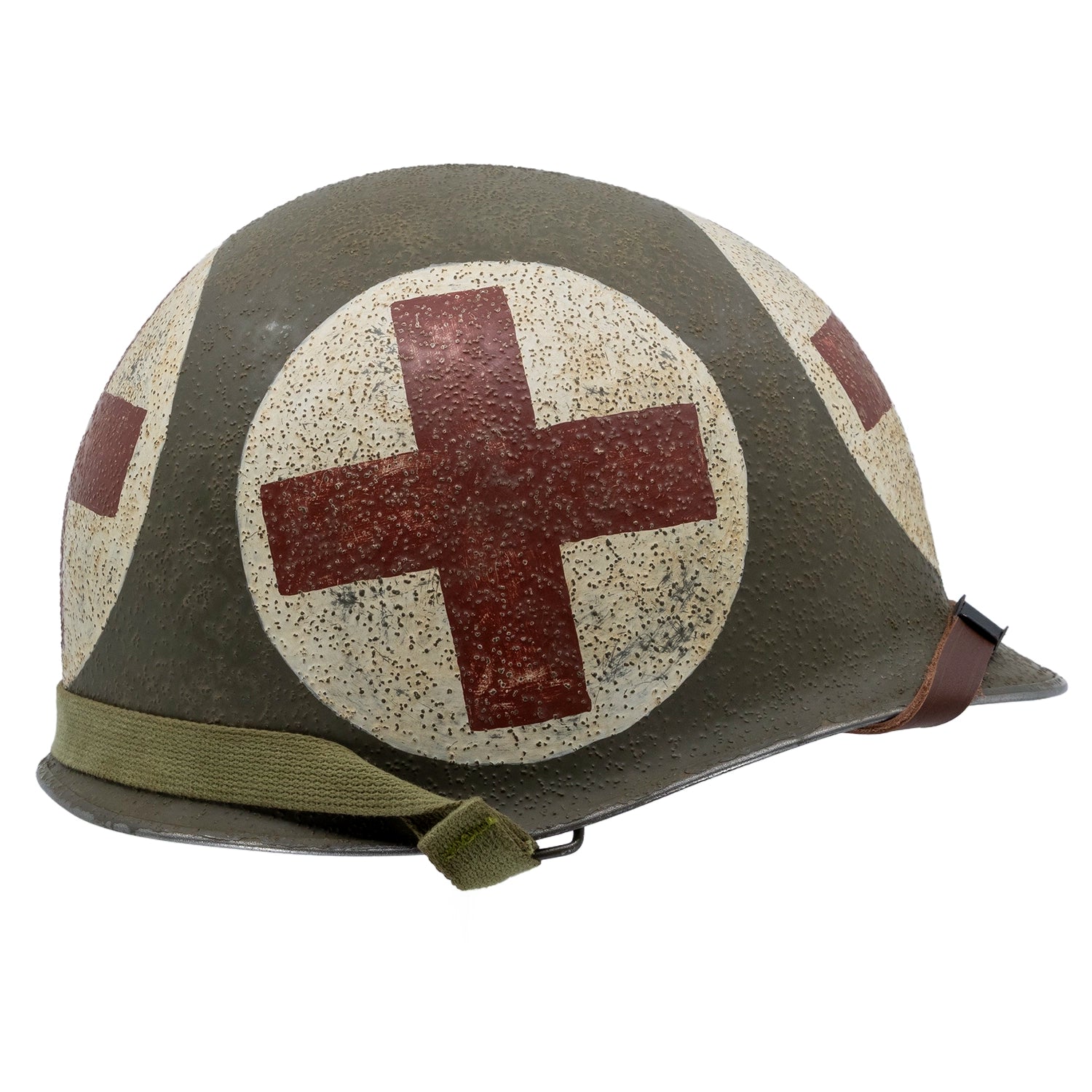 Casque Complet Infanterie Pattes Mobiles Battle Battered Mon Casque M1 Combat Medic 4 Panneaux vue latérale droite.
