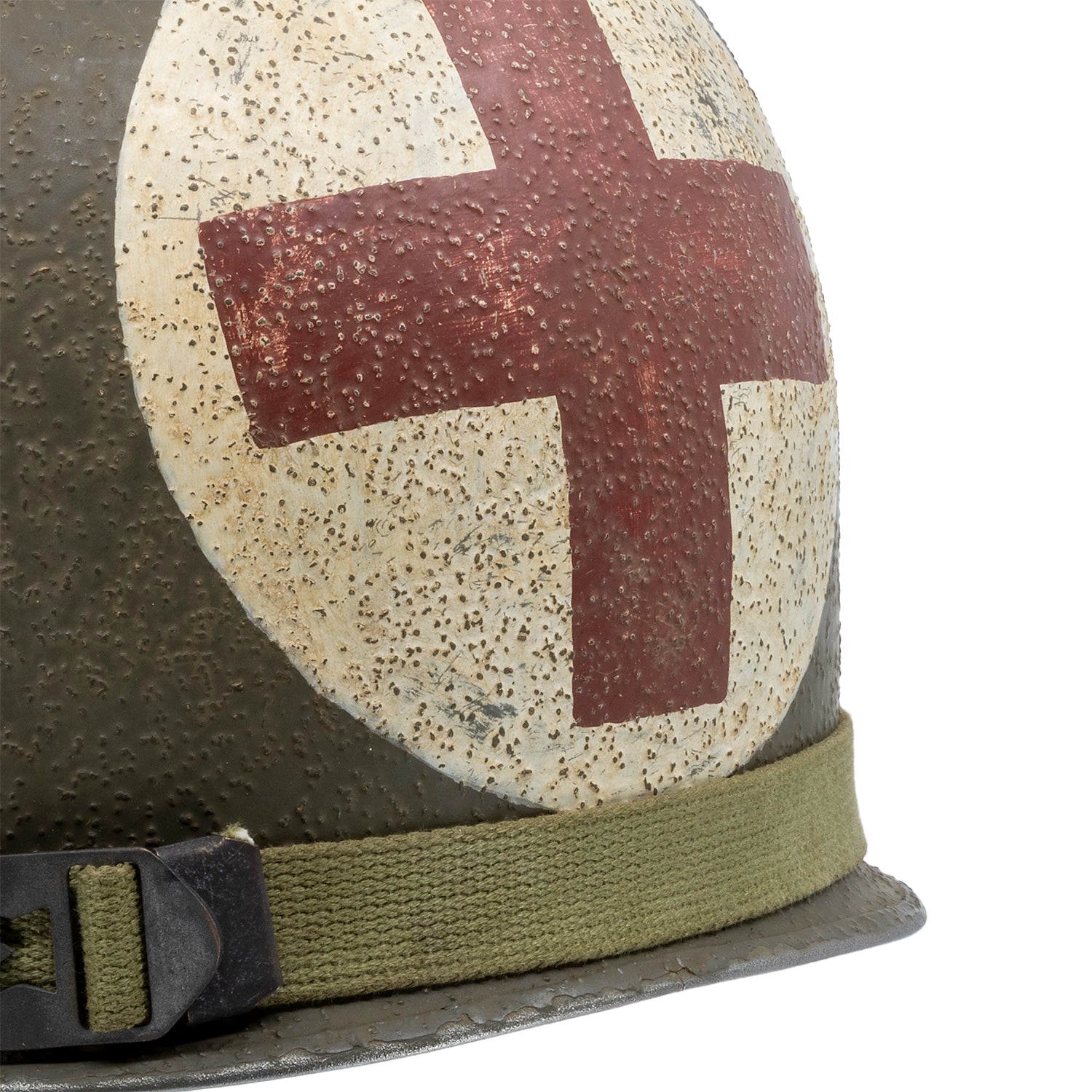 Casque Complet Infanterie Pattes Mobiles Battle Battered Mon Casque M1 Combat Medic 4 Panneaux vue en gros plan du panneau arrière.