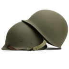 Casque Complet Infanterie McCord 1023B - Liner Finland vue exterieure du casque lourd posé sur le sous casque Firestone.
