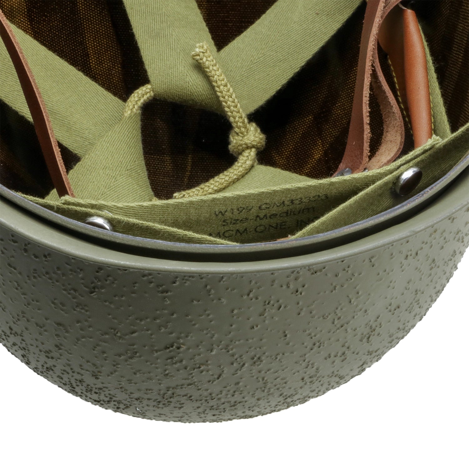 Casque Complet Infanterie McCord 1023B - Liner Finland vue interieur arrière du neckband et son marquage
