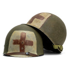 Casque Complet Infanterie - Original McCord 501A gros plan de la jugulaire de sous casque en cuir