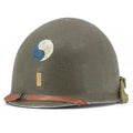 Casque Complet Infanterie Original Schlueter et liner Firestone version 29th ID 2nd Lieutenant Battle Battered vue avant 3/4