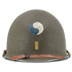Casque Complet Infanterie Original Schlueter et liner Firestone version 29th ID 2nd Lieutenant Battle Battered vue avant