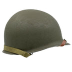 Casque US M1 McCord 781B vu de profil droit, peinture olive drab texturée au liège