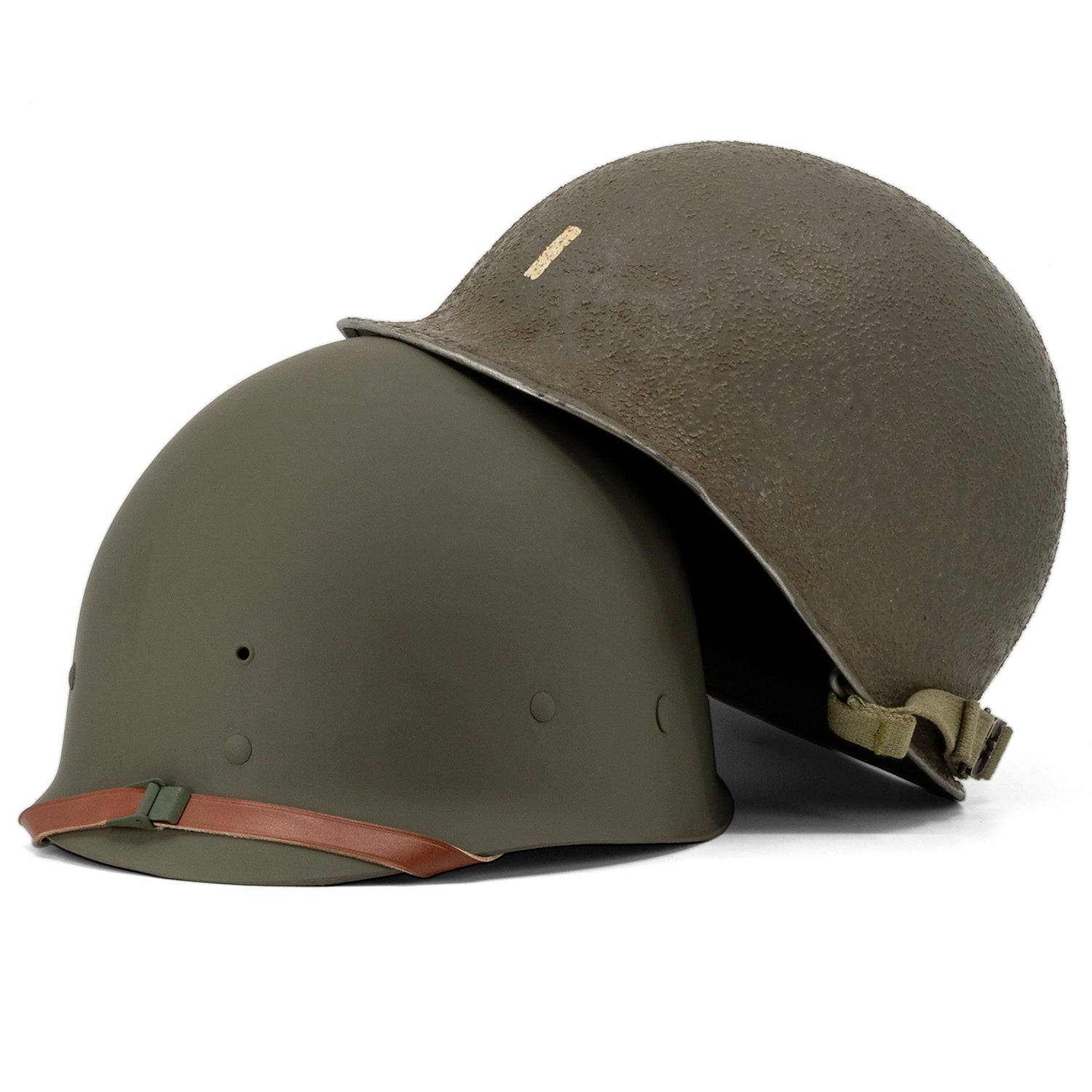 Casque Complet Infanterie McCrod 551B - Liner Capac - 2nd Ranger Battalion 1st Lt avec la coque posée sur le liner.