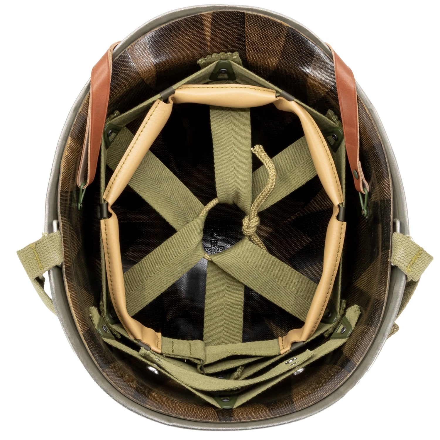 Casque Complet Infanterie McCrod 551B - Liner Capac - 2nd Ranger Battalion 1st Lt vue globale interieure du liner US M1.