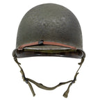 Casque Complet Parachutiste 517th PRCT coque McCord liner Firestone Battle Battered Mon Casque M1 vue de face.
