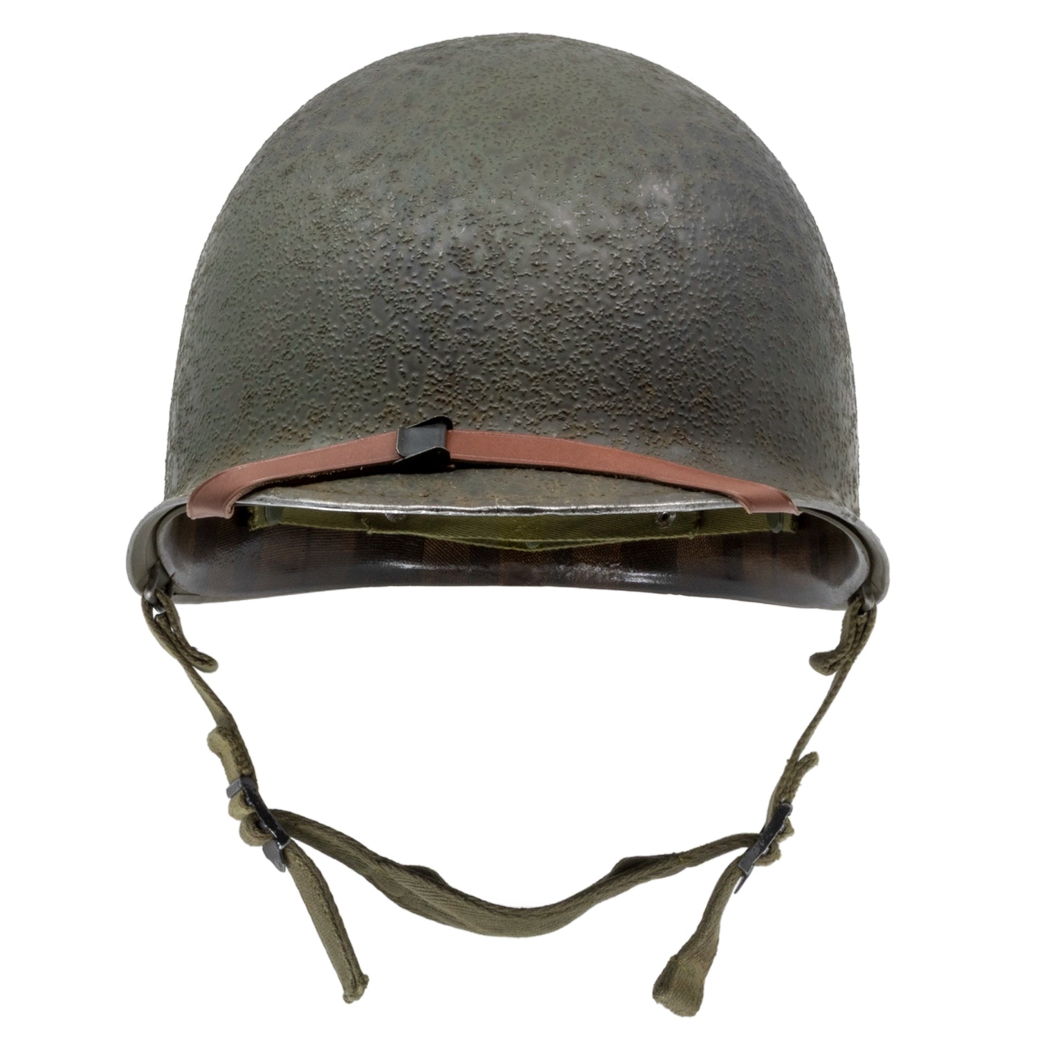 Casque Complet Parachutiste 517th PRCT coque McCord liner Firestone Battle Battered Mon Casque M1 vue de face.