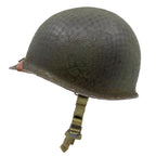 Casque Complet Parachutiste 517th PRCT coque McCord liner Firestone Battle Battered Mon Casque M1 vue latérale gauche.