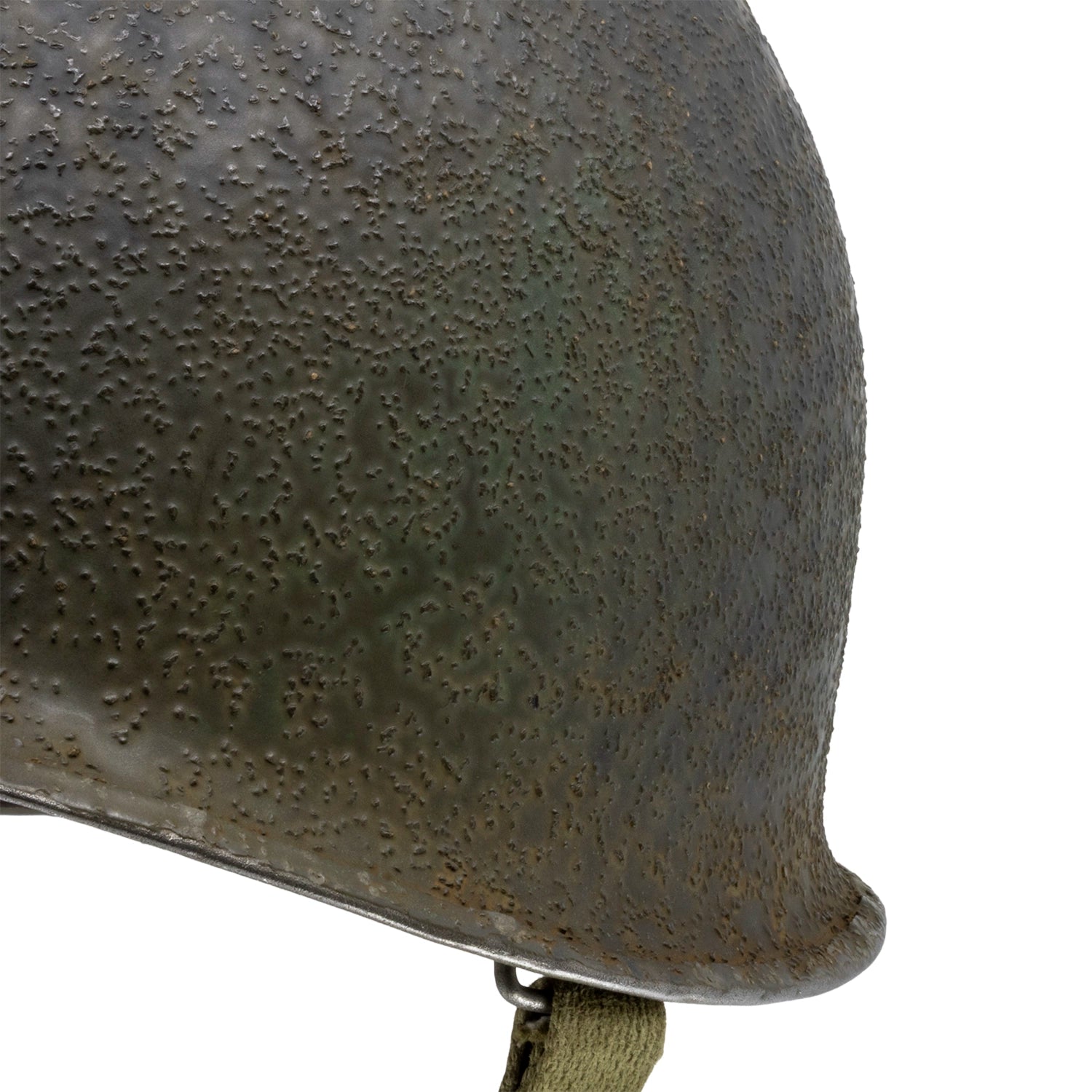 Casque Complet Parachutiste 517th PRCT coque McCord liner Firestone Battle Battered Mon Casque M1 gros plan de la texture du cork.