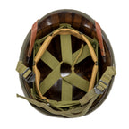 Casque Complet Parachutiste 517th PRCT coque McCord liner Firestone Battle Battered Mon Casque M1 vue interieure complète.