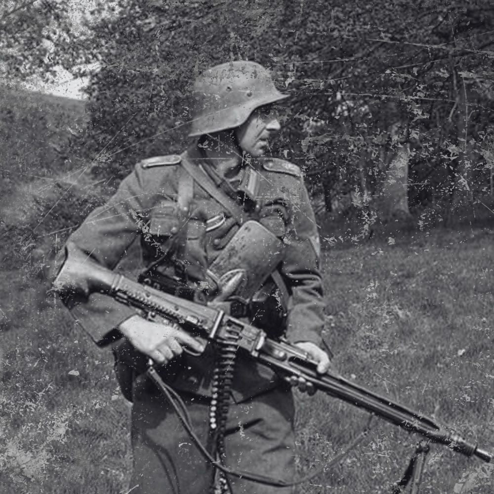 Soldat Allemand portant son casque M42