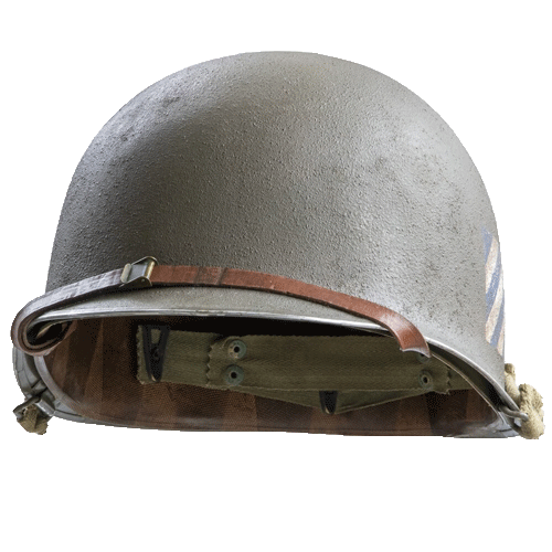 Vue d'ensemble du casque complet Battle Battered 3rd ID avec son sous casque en fibre