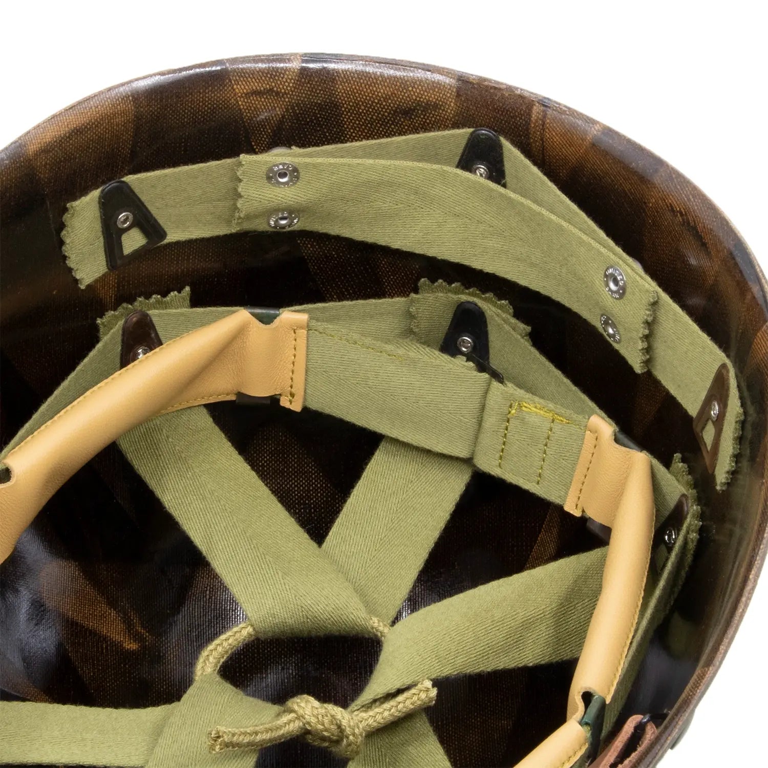 Liner Fibre type US M1 vue d'ensemble de la partie arrière du sous casque.