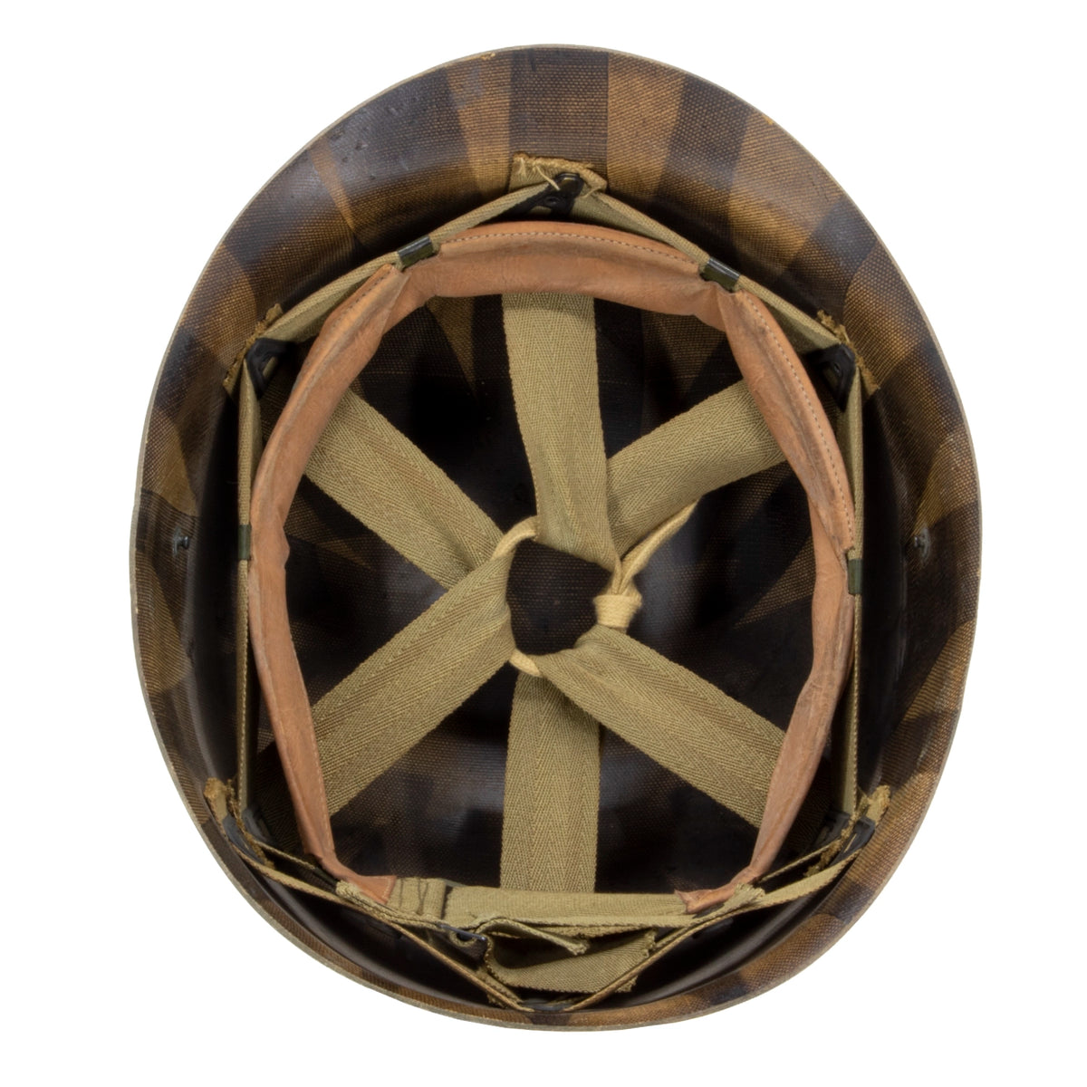 Cordon de serrage pour liner US M1 Late War monté dans un sous casque original fin de guerre Mon Casque M1