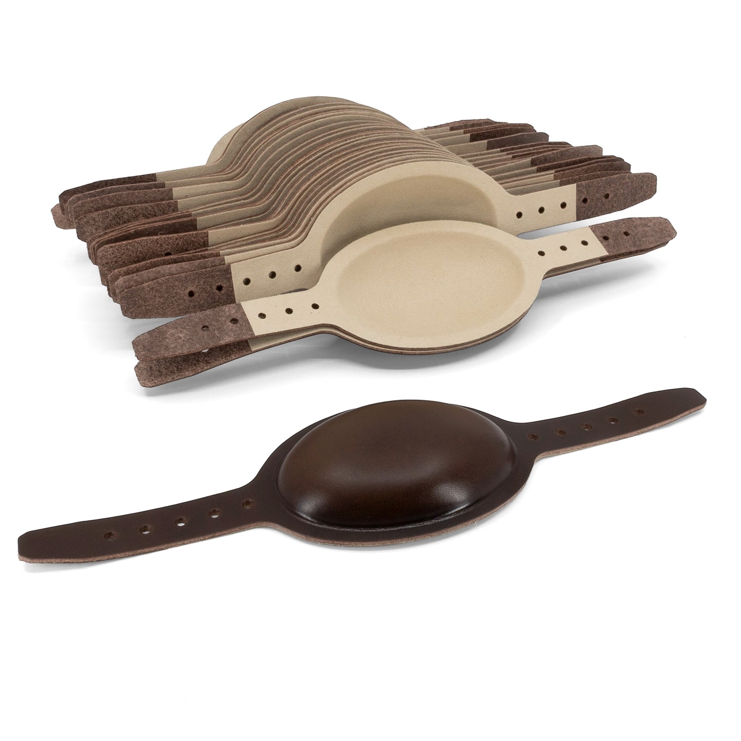 Mentonnière en cuir pour liner US M1 Parachutiste posée au sol-1_Mon Casque M1