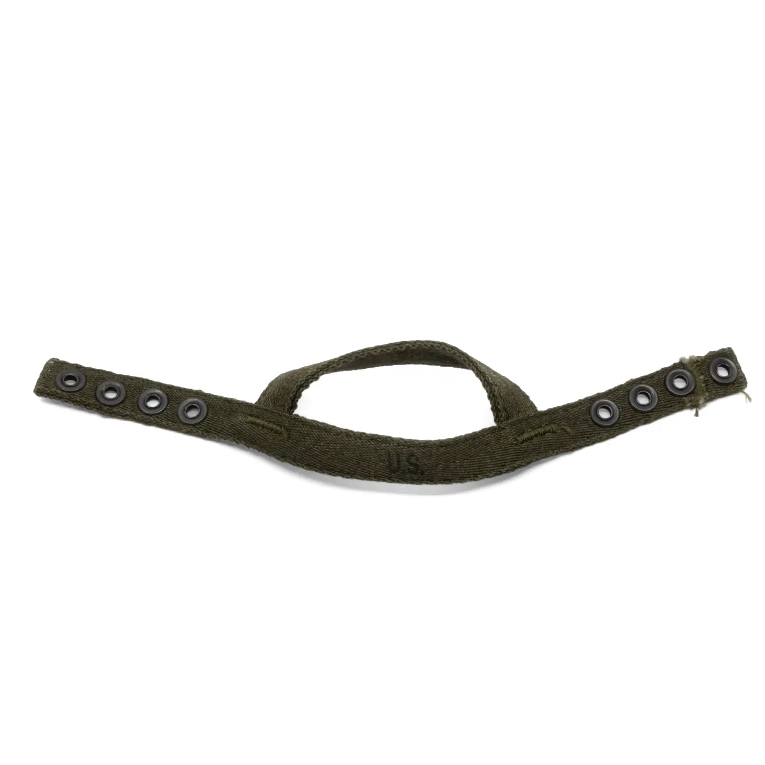 Mentonnière en tissu pour sous casque parachutiste M1 après guerre avec marquage US vue à plat