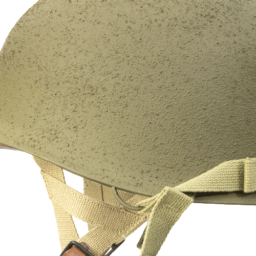 Gros plan des A Yokes du casque complet parachutiste US M2