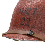 Edition limitée Battle Battered USN Damage Control Fire Brigade vue en gros plan de l'insigne avant UNIT 22.