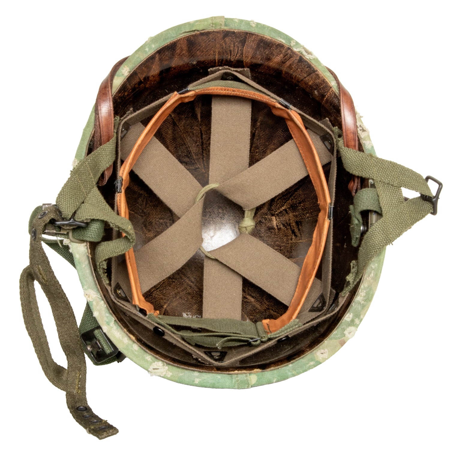 Casque Complet Vietnam Parachutiste Edition Limitée précoce vue intérieur du sous casque