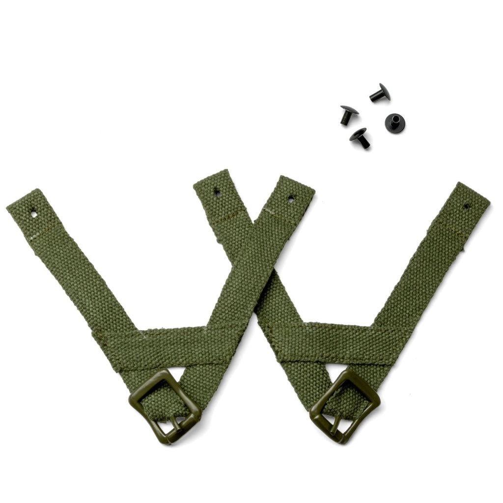 Paire de A yokes pour sous casque US M1 Westinghouse avec ses accessoires et contre rivet noirs