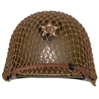 Casque Complet M1 pattes fixes Battle Battrered 2nd Infantry Division vue de face