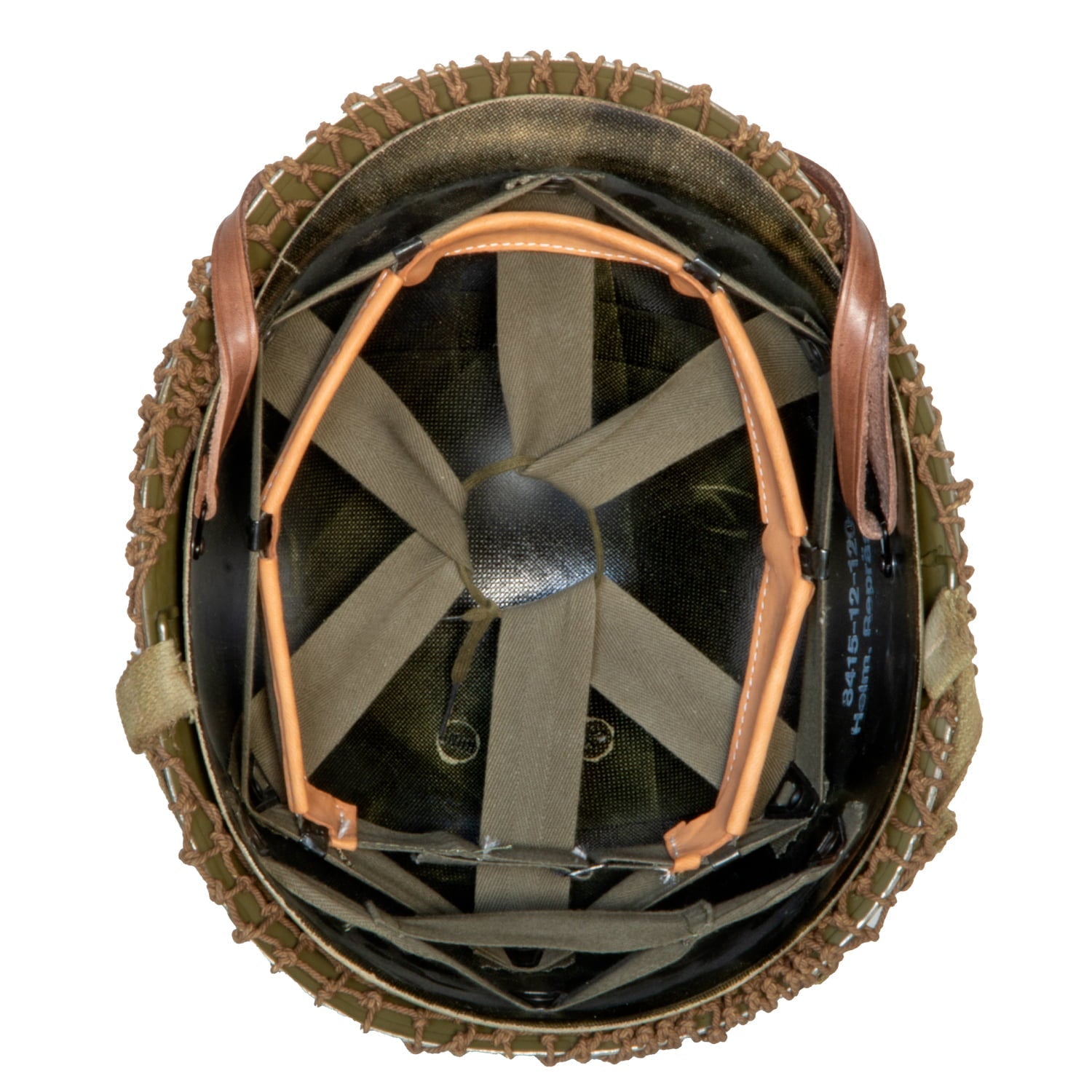 Casque Complet M1 pattes fixes Battle Battrered 2nd Infantry Division vue intérieure