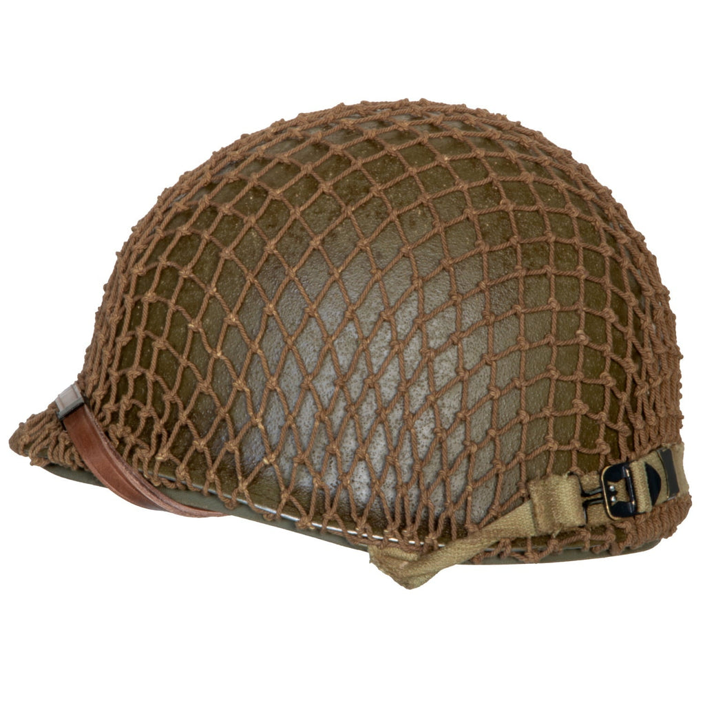 Casque Complet M1 pattes fixes Battle Battrered 2nd Infantry Division vue du côté gauche