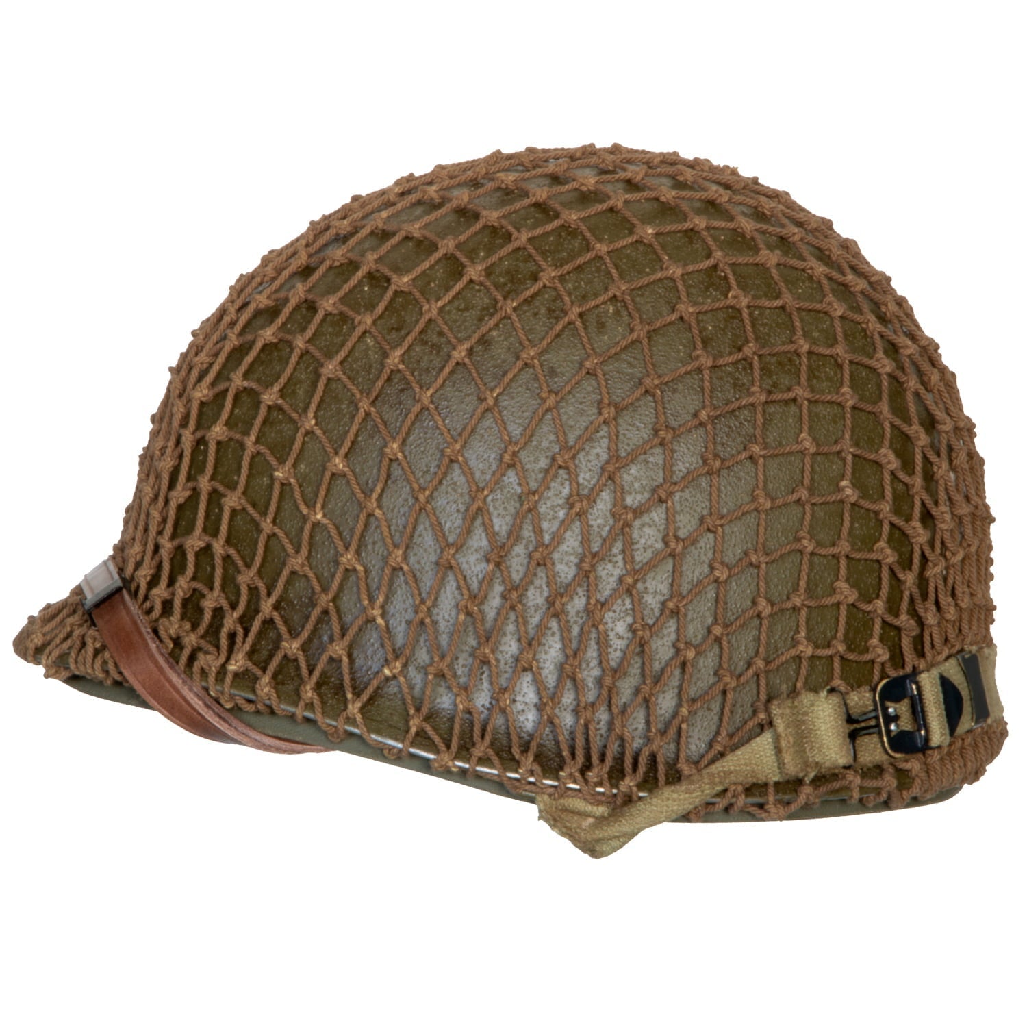 Casque Complet M1 pattes fixes Battle Battrered 2nd Infantry Division vue du côté gauche