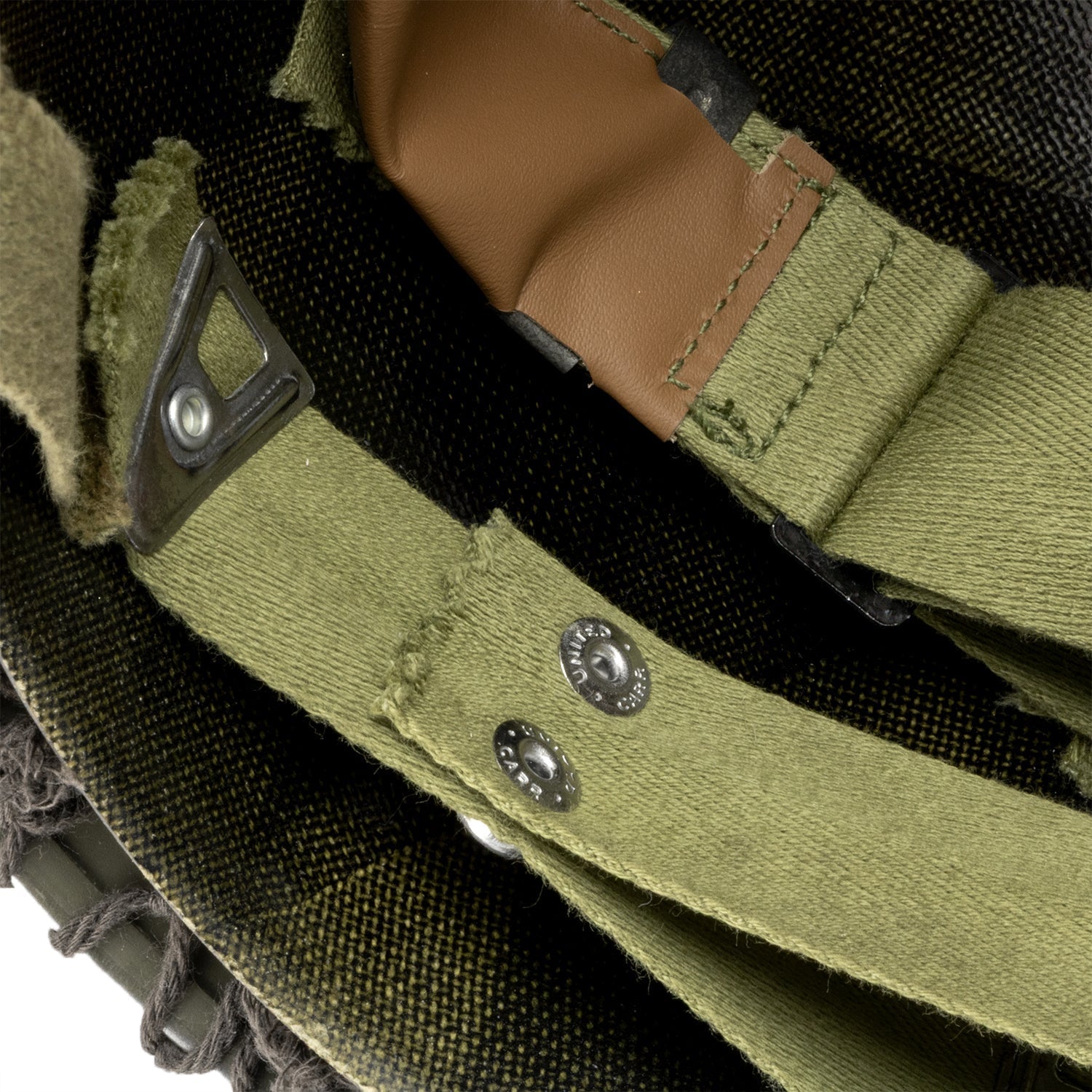 Gros plan interieur du sous casque 2 "Battle Battered" 326th Engineer Bn Major Hugh A. Mozley