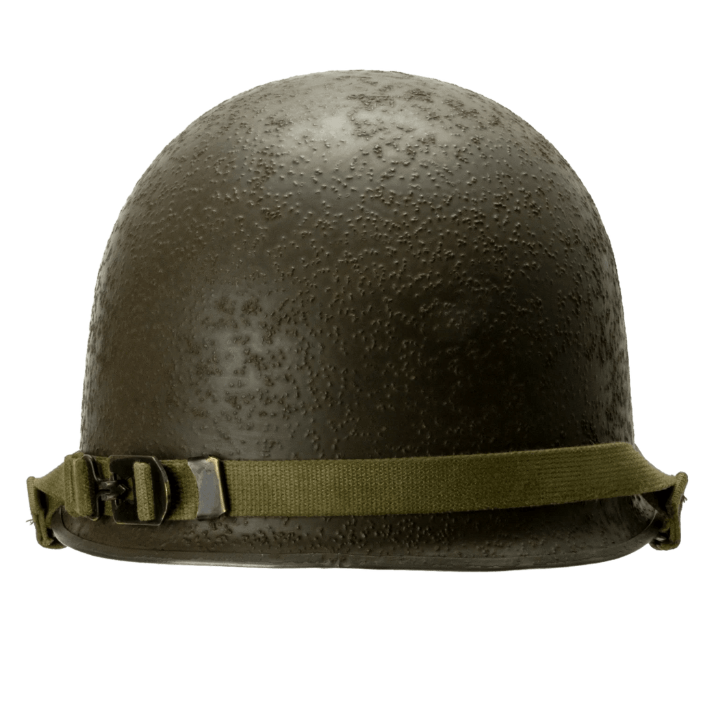 Coque de casque US M1 Battle Battered 36th Infantry Division vue arrière