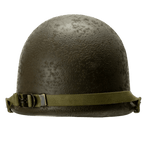 Coque de casque US M1 Battle Battered 36th Infantry Division vue arrière