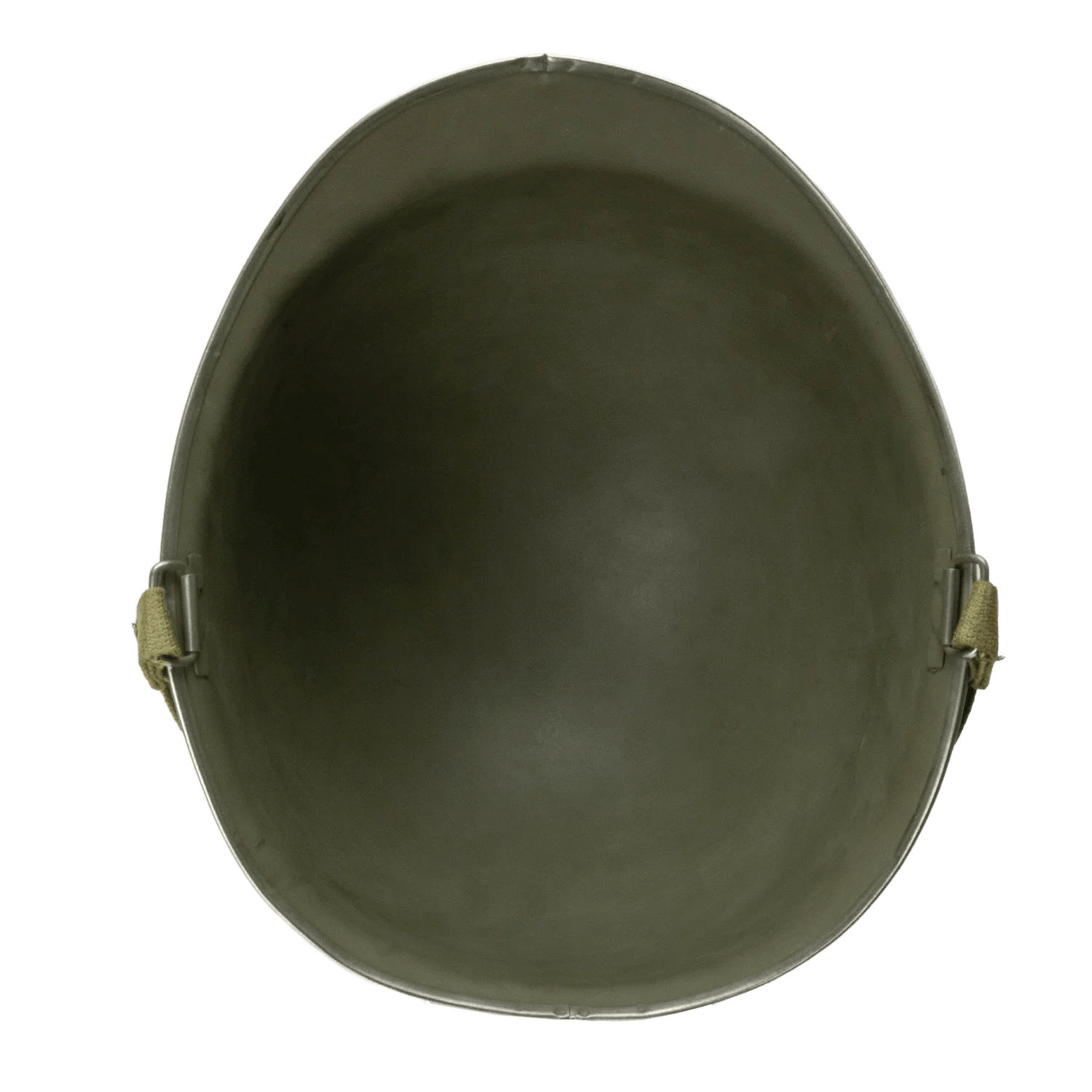 Coque de casque US M1 Battle Battered 36th Infantry Division vue intérieure de la coque