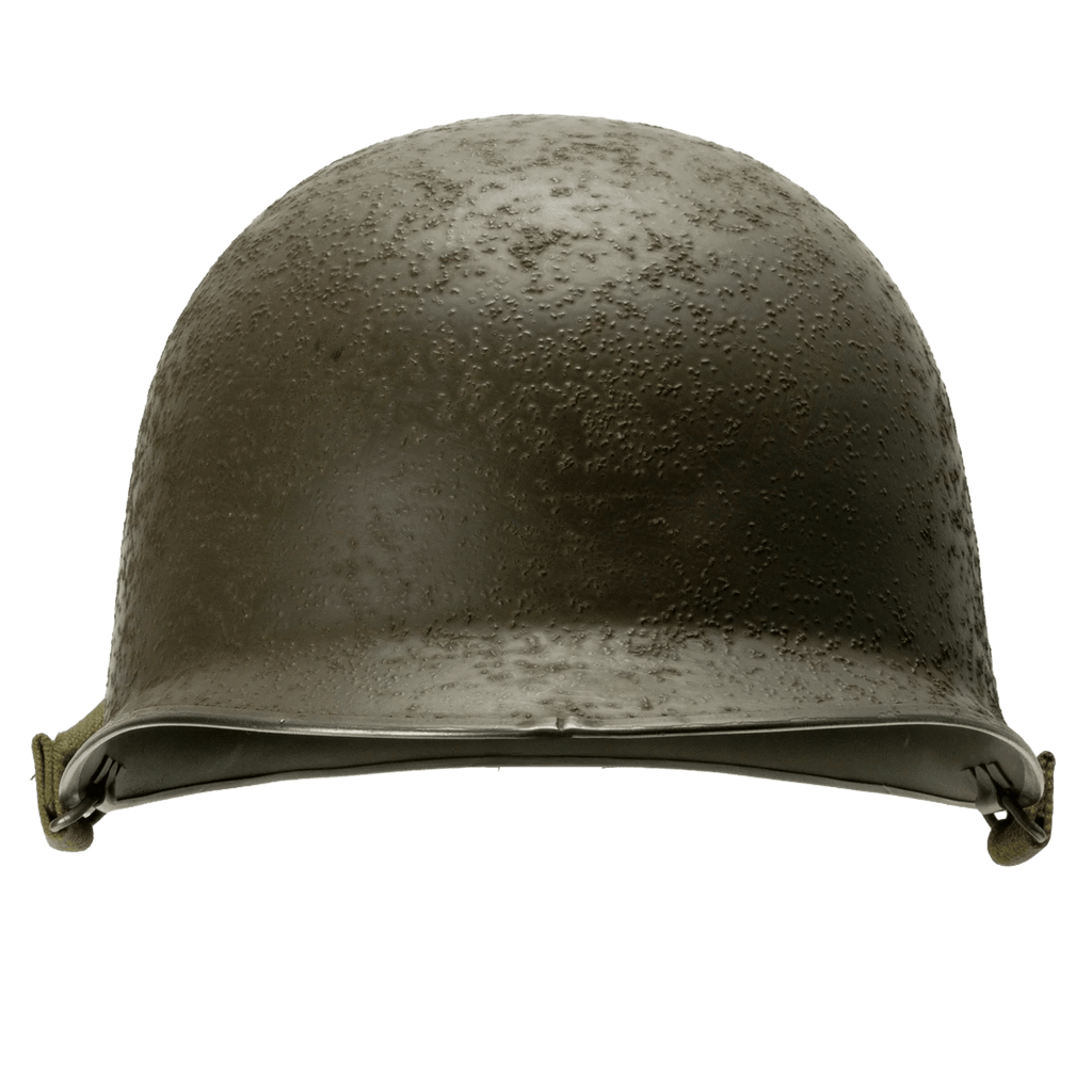 Coque de casque US M1 Battle Battered 36th Infantry Division vue de face