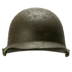 Coque de casque US M1 Battle Battered 36th Infantry Division vue de face