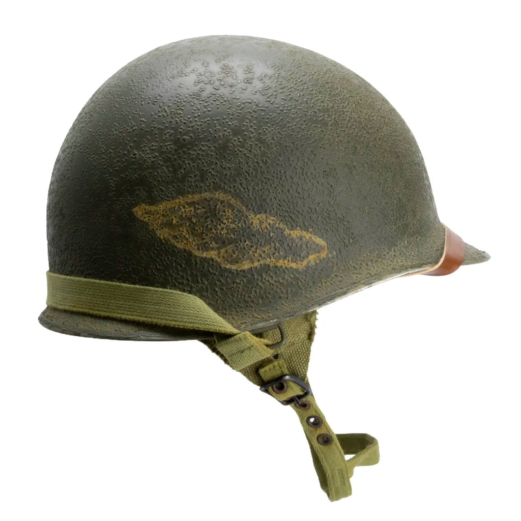 Casque complet parachutiste Battle Battered 508th PIR 3rd Bn vue du côté droit
